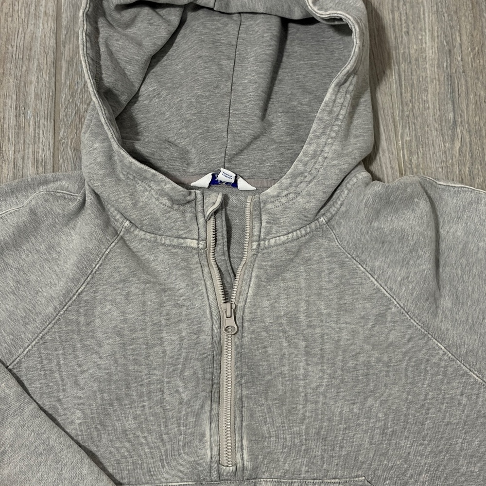 Women's JoyLab Gray 3/4 Zip Distressed Style Hoodie w/Pockets - XS